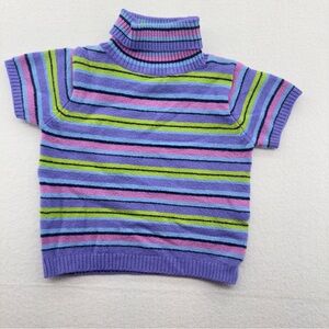 Y2K VTG The Children's Place Multicolor Striped Turtleneck Sweater